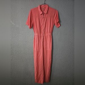 Hello Nite Jumpsuit Size Small With Short Sleeve, Collared, and Zipper